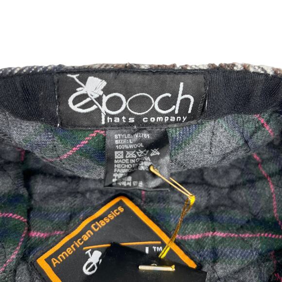 Epoch Hat American Classic Patchwork Ivy Brown Gray Large Wool New - Picture 8 of 12